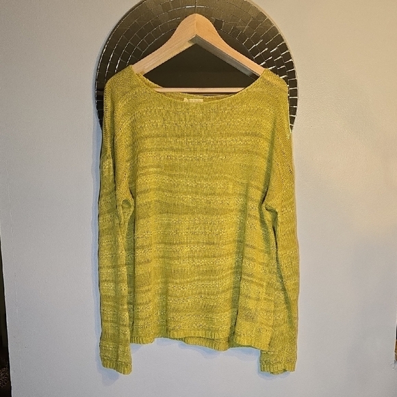 Eileen Fisher Organic Line Knit Pullover Longsleeve Breathable Sweater NWOT - Picture 1 of 10